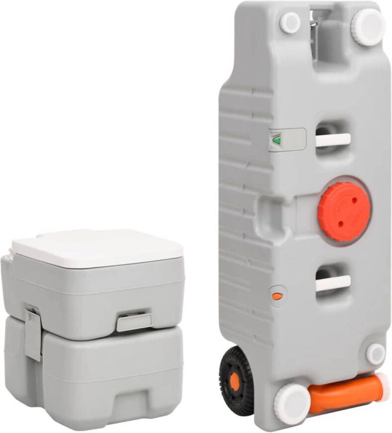 VidaXL Campingtoilet en watertankset draagbaar