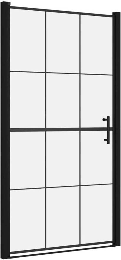 VidaXL Douchedeur 100x178 cm gehard glas zwart