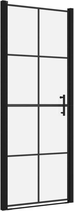 VidaXL Douchedeur 91x195 cm gehard glas zwart