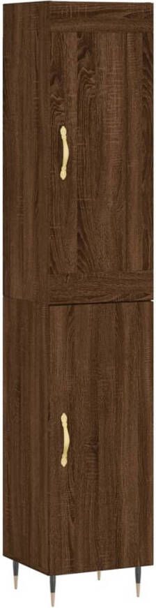 VidaXL Hoge kast 34 5x34x180 cm bewerkt hout bruin eikenkleur