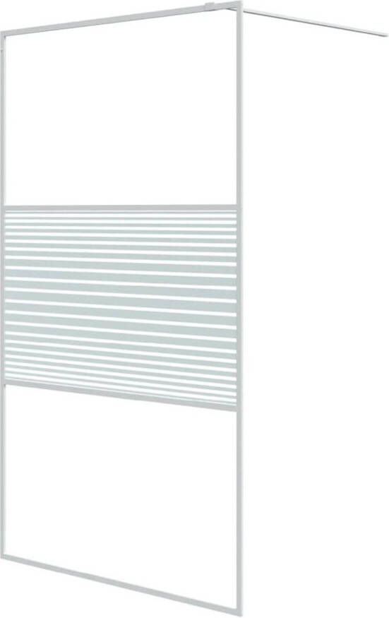 VidaXL Inloopdouchewand 115x195 cm transparant ESG-glas wit