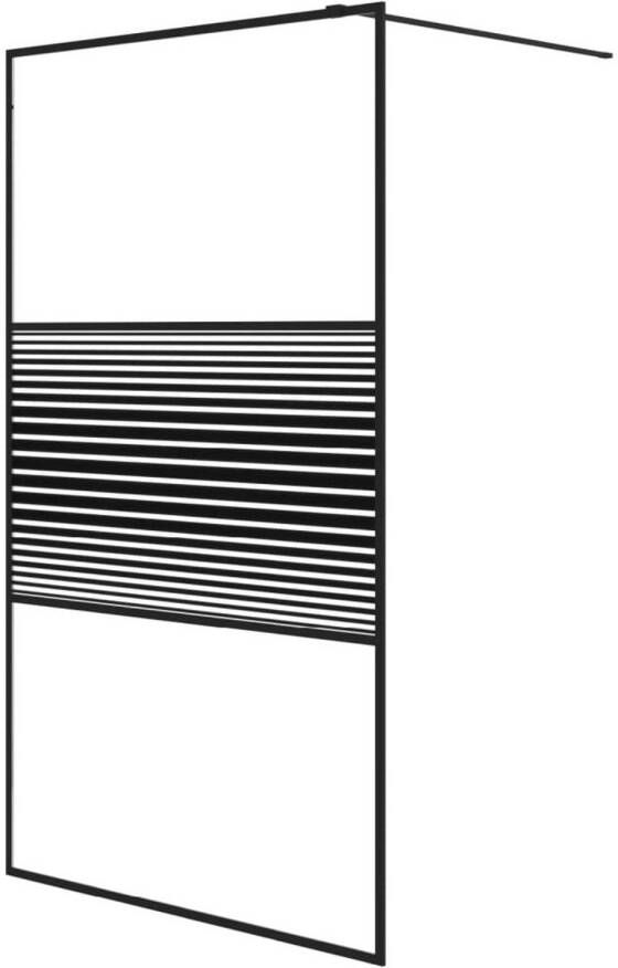 VidaXL Inloopdouchewand 115x195 cm transparant ESG-glas zwart