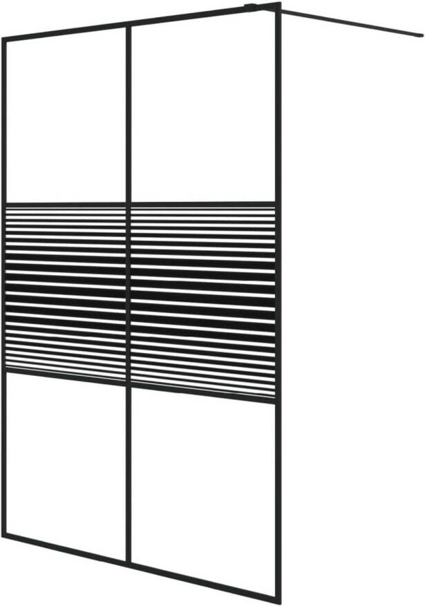 VidaXL Inloopdouchewand 140x195 cm transparant ESG-glas zwart