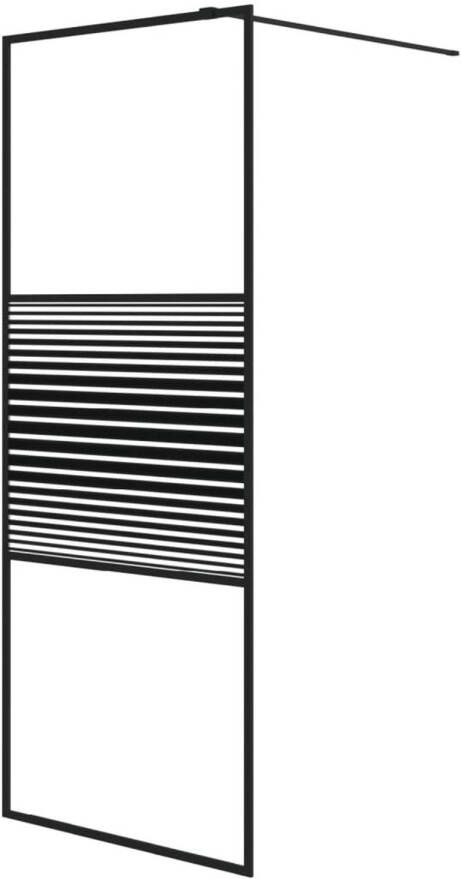 VidaXL Inloopdouchewand 80x195 cm transparant ESG-glas zwart