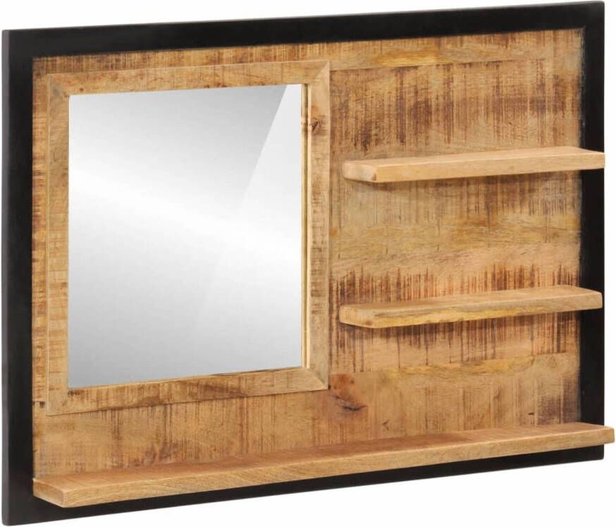 VidaXL Spiegel met schappen 80x8x55 cm glas en massief mangohout