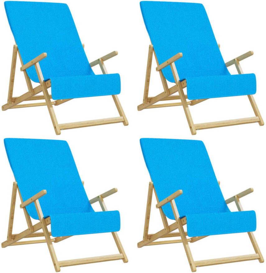 VidaXL Strandhanddoeken 4 st 400 g m² 60x135 cm stof turquoise