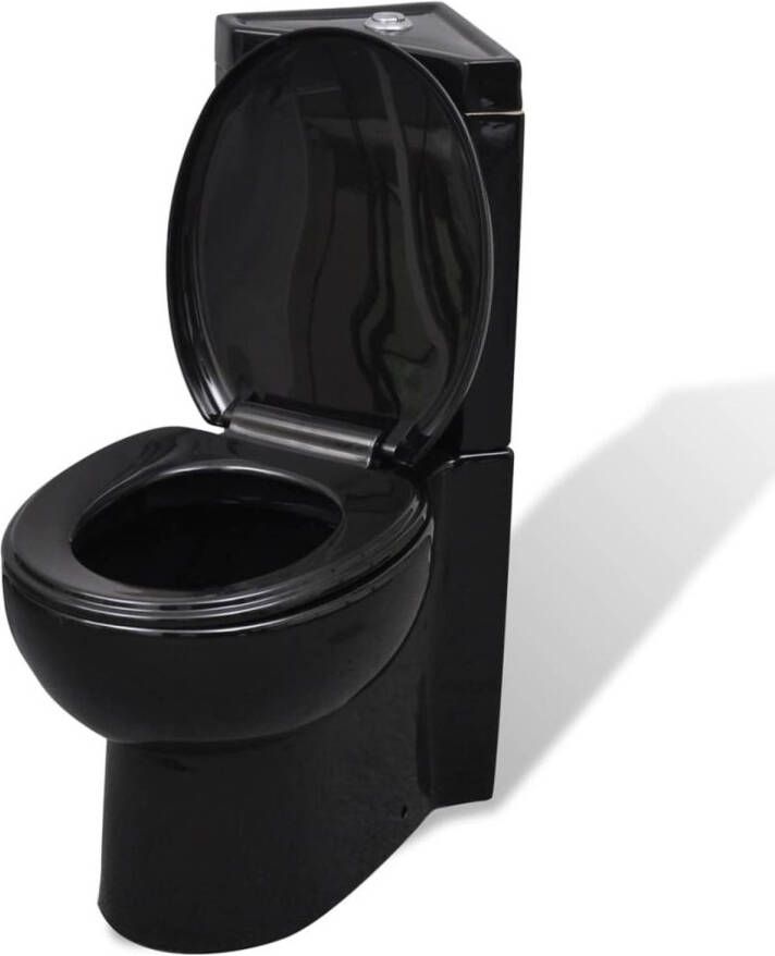 VidaXL Keramisch Toilet voor in de hoek zwart
