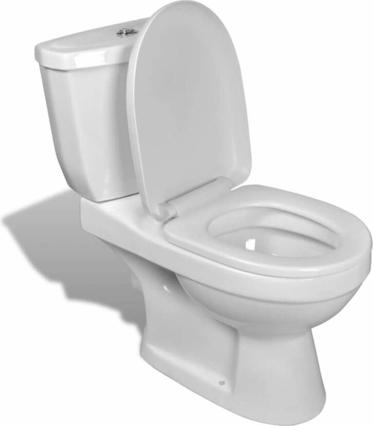 VidaXL Toilet met stortbak (wit)