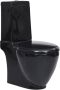 VidaXL Toilet rond afvoer onder keramiek zwart - Thumbnail 1