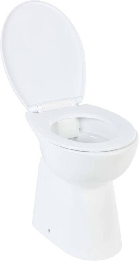 VidaXL Toilet verhoogd 7 cm soft-close randloos keramiek wit