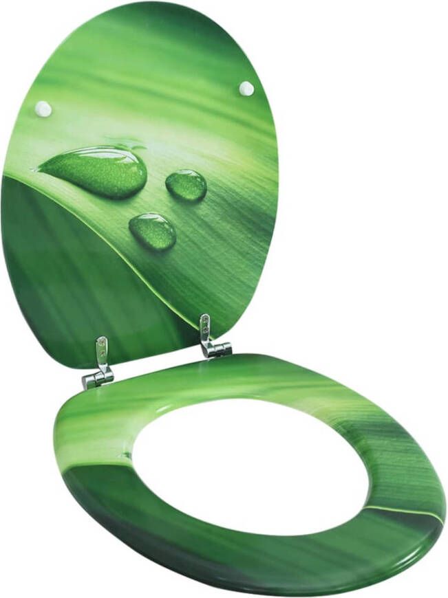 VidaXL Toiletbril met deksel waterdruppel MDF groen