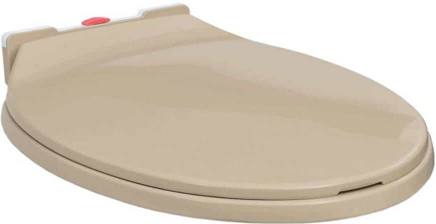 VidaXL Toiletbril soft-close en quick-release ovaal beige