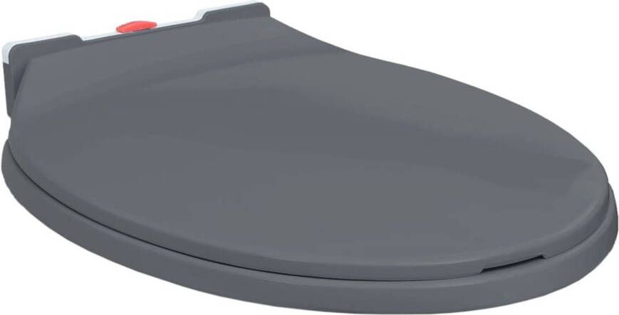 VidaXL Toiletbril soft-close en quick-release ovaal grijs