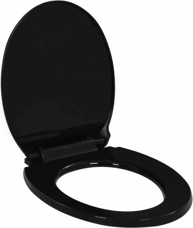 VidaXL Toiletbril soft-close met quick-release ontwerp zwart