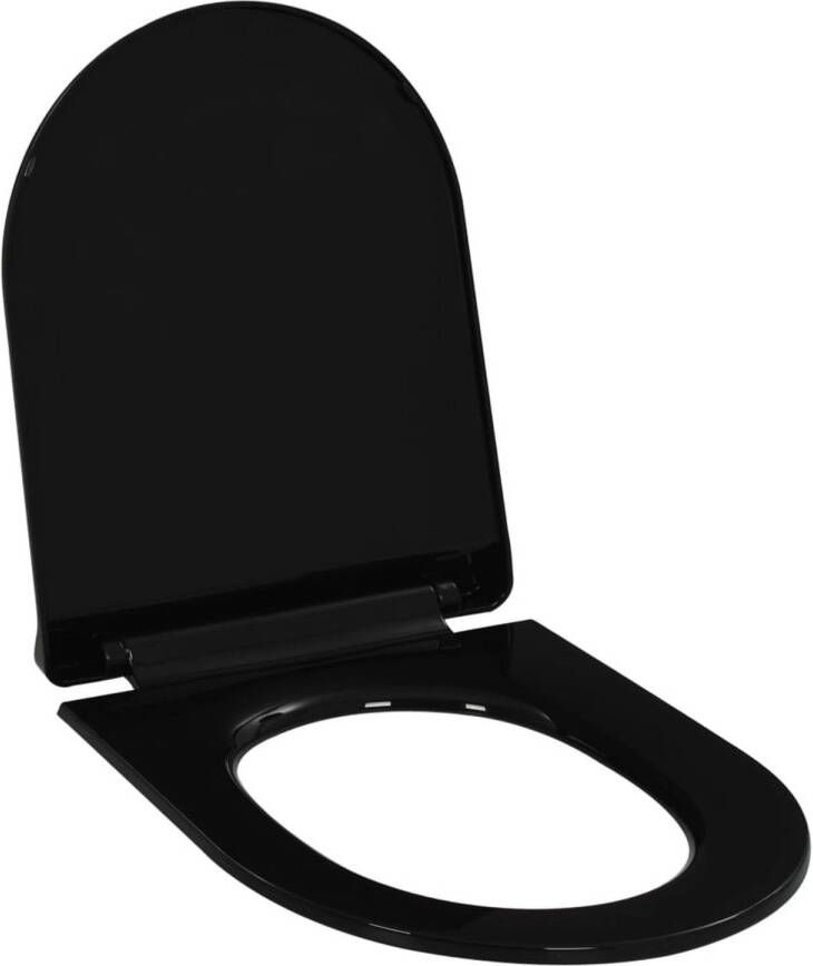 VidaXL Toiletbril soft-close met quick-release ontwerp zwart