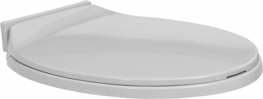 VidaXL Toiletbril soft-close ovaal lichtgrijs