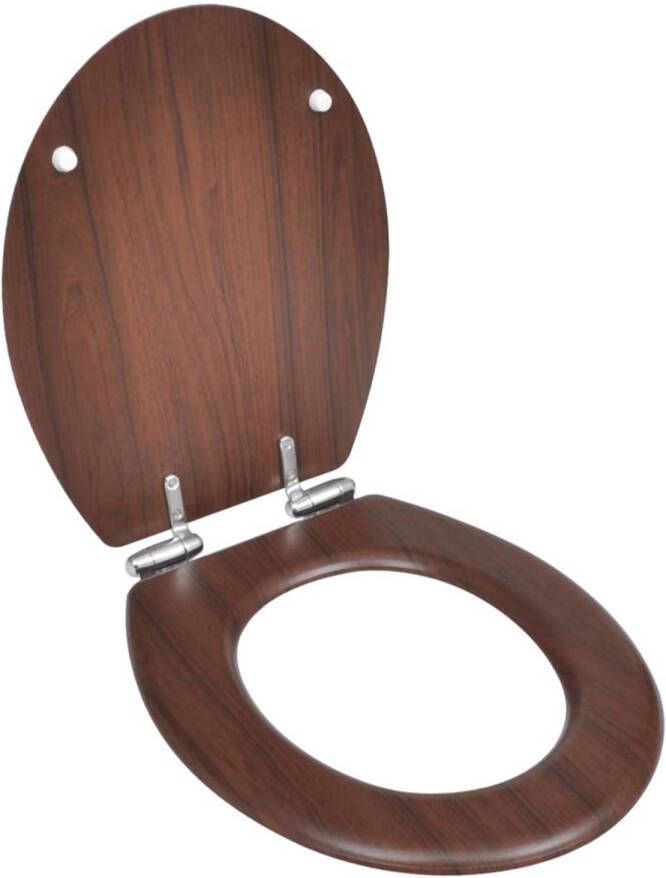 VidaXL Toiletbril soft-close simpel ontwerp MDF bruin