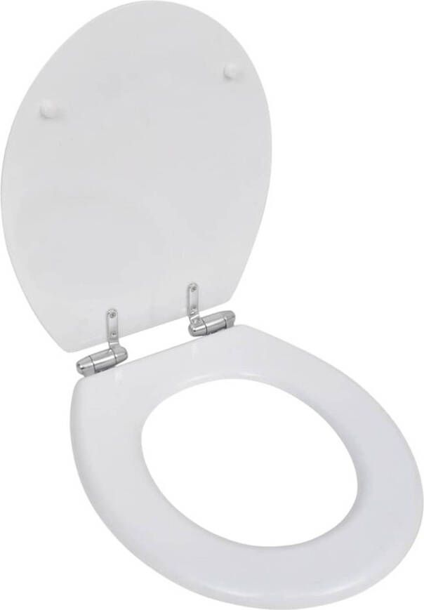 VidaXL Toiletbril soft-close simpel ontwerp MDF wit