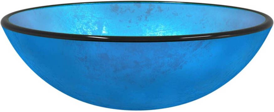 VidaXL Wasbak 42x14 cm gehard glas blauw