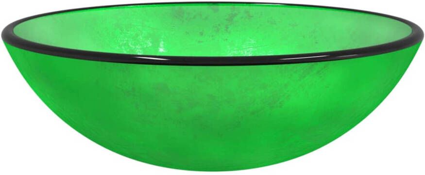 VidaXL Wasbak 42x14 cm gehard glas groen