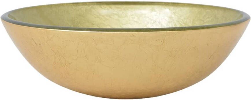 VidaXL Wasbak gehard glas 42 cm goud