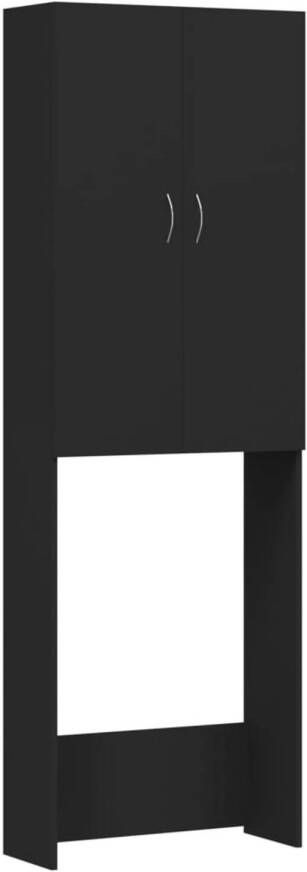 VidaXL Wasmachinekast 64x25 5x190 cm zwart