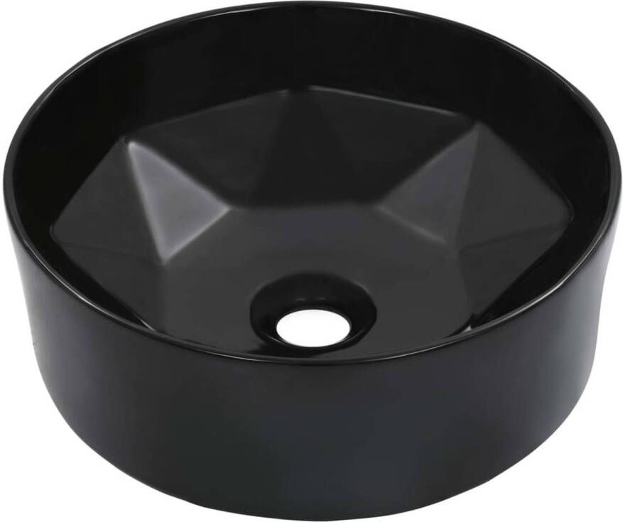 VidaXL Wastafel 36x14 cm keramiek zwart