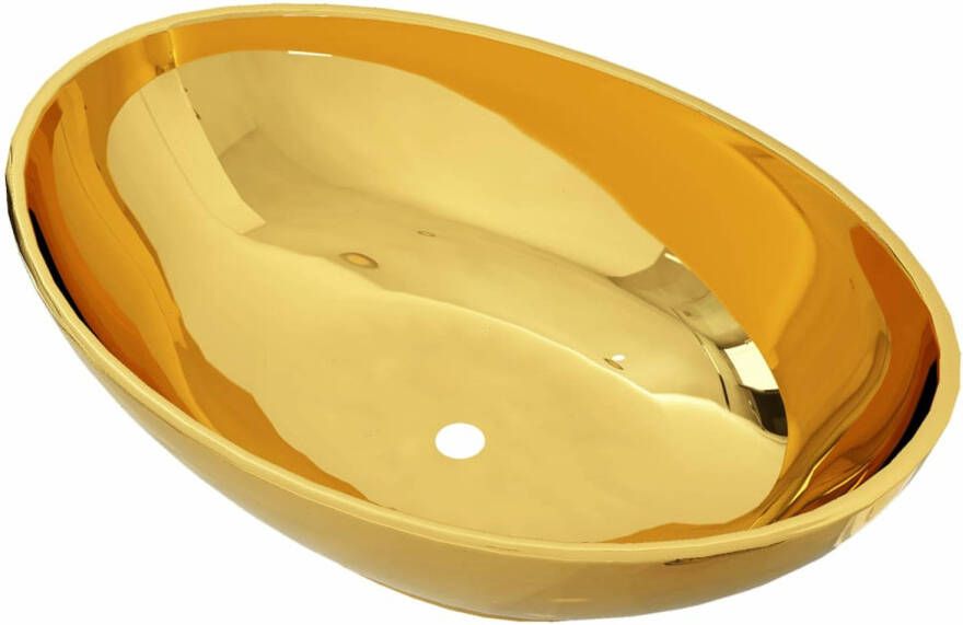VidaXL Wastafel 40x33x13 5 cm keramiek goudkleurig