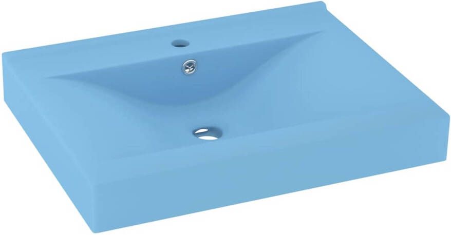 VidaXL Wastafel met kraangat 60x46 cm keramiek mat lichtblauw