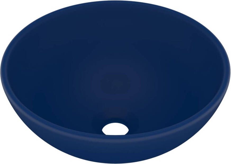 VidaXL Wastafel rond 32 5x14 cm keramiek mat donkerblauw