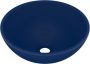 VidaXL Wastafel rond 32 5x14 cm keramiek mat donkerblauw - Thumbnail 2