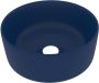 VidaXL Wastafel rond 40x15 cm keramiek mat donkerblauw - Thumbnail 2