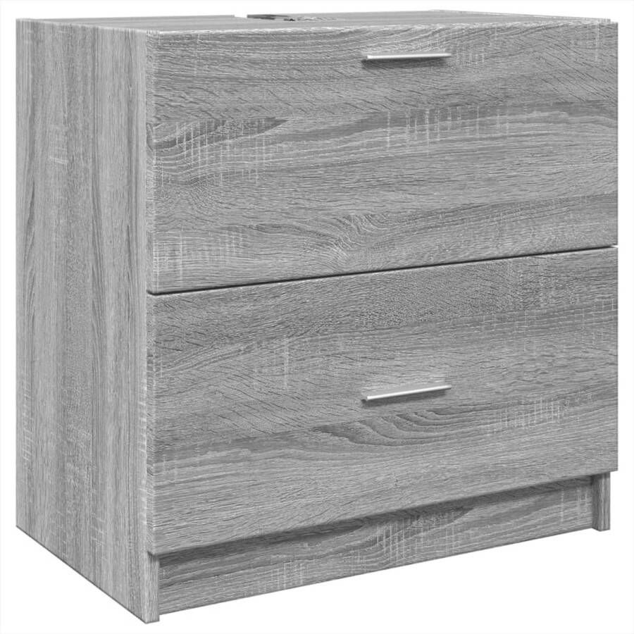 VidaXL Wastafelkast 59x37x59 cm bewerkt hout grijs sonoma eikenkleurig