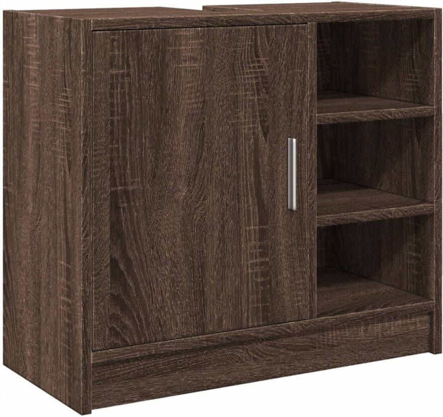 VidaXL Wastafelkast 63x29x55 cm bewerkt hout bruin eikenkleurigig