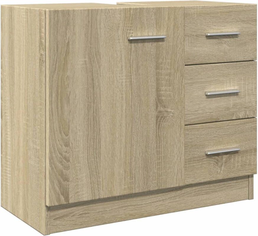 VidaXL Wastafelkast 63x30x54 cm bewerkt hout sonoma eikenkleurig