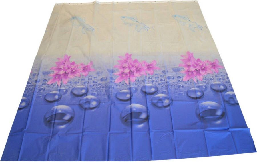 Viva Living Douchegordijn Model Blauw Roze 200 cm x 180 cm