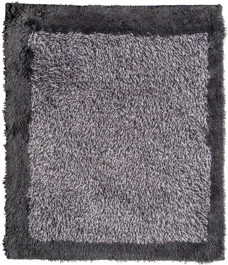 Wicotex -Badmat grijs met zwarte rand 60x90cm-Antislip onderkant