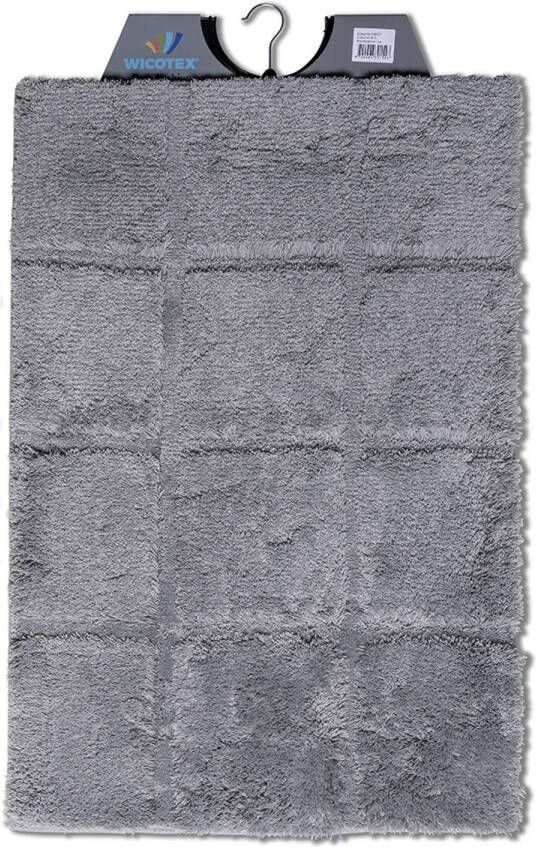 Wicotex -Badmat ruit grijs 60x90cm-Antislip onderkant