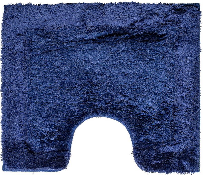 Wicotex -Toiletmat blauw-Antislip onderkant-WC mat-met uitsparing