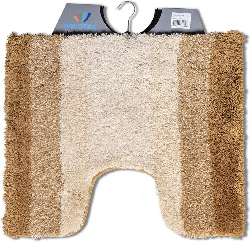 Wicotex -Toiletmat regenboog beige Antislip onderkant-WC mat-met uitsparing
