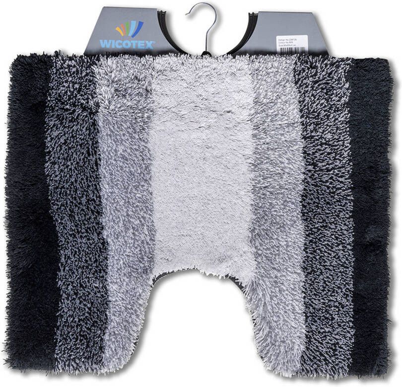 Wicotex -Toiletmat regenboog zwart-Antislip onderkant-WC mat-met uitsparing