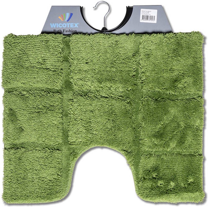 Wicotex -Toiletmat ruit groen-Antislip onderkant-WC mat-met uitsparing