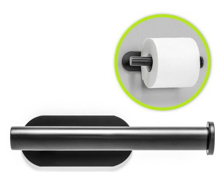 XIVADA Toiletrolhouder Zwart Zonder boren RVS Wc Rolhouder Zelfklevend
