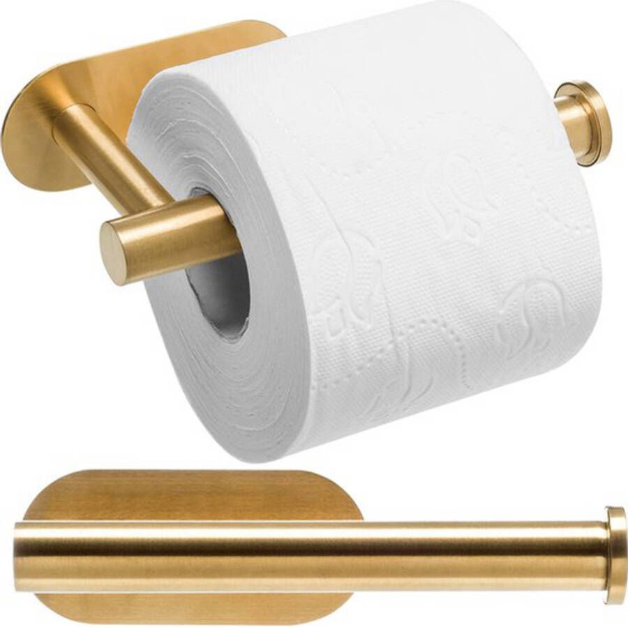 XIVADA Wc Rolhouder Goud Zonder Boren Gouden Toiletrolhouder Zelfklevend