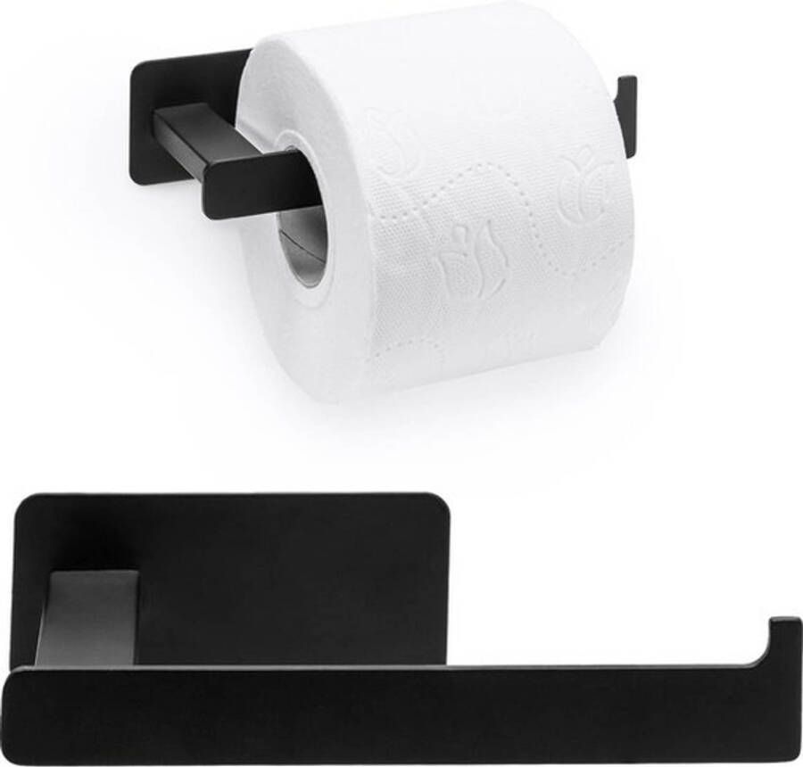 XIVADA WC rolhouder Zonder Boren Zelfklevend RVS Toiletrolhouder Zwart Plakstrip