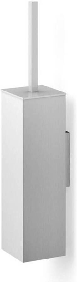 Zack Carvo Toiletborstelhouder gesloten wandmontage geborsteld RVS 40490