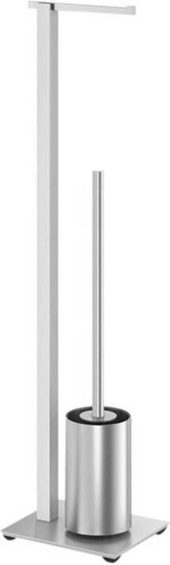 Zack Carvo Toiletbutler -1 rol toiletborstelhouder open geborsteld RVS 40488