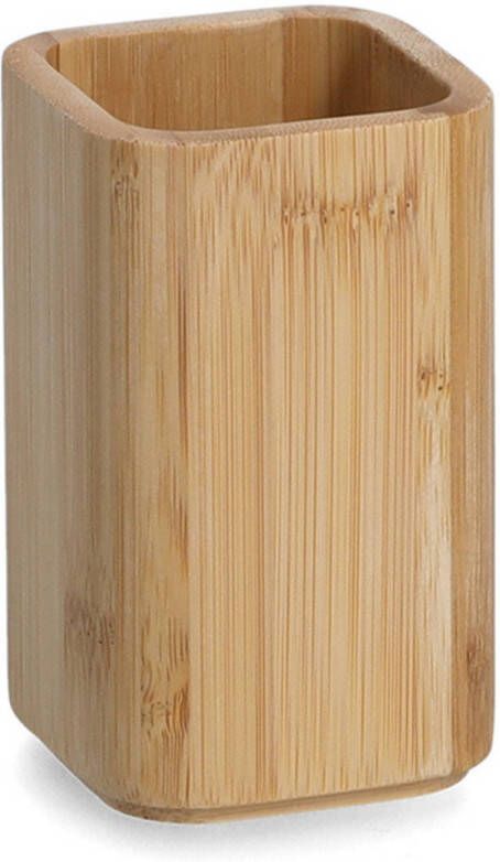 Zeller Tandenborstelhouder bamboe hout 7 x 11 cm Tandenborstelhouders