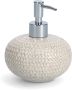 Zeller Zeeppompje dispenser keramiek beige 12 x 13 cm Structure Zeeppompjes - Thumbnail 1