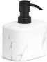 Zeller Zeeppompje dispenser keramiek wit marmer look 8 x 13 cm Zeeppompjes - Thumbnail 1